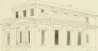 An illustration from The modern architect : or, Every carpenter his own master ; embracing plans, elevations, specifications, framing, etc., for private houses, classic dwellings, churches, &c. to which is added a new system of stair-building (1854)