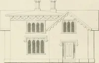 An illustration from The modern architect : or, Every carpenter his own master ; embracing plans, elevations, specifications, framing, etc., for private houses, classic dwellings, churches, &c. to which is added a new system of stair-building (1854)