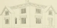 An illustration from The modern architect : or, Every carpenter his own master ; embracing plans, elevations, specifications, framing, etc., for private houses, classic dwellings, churches, &c. to which is added a new system of stair-building (1854)
