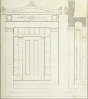 An illustration from The modern architect, or, Every carpenter his own master : embracing plans, elevations, specifications, framing, etc., for private houses, classic dwellings, churches, &c., to which added the new system of stair-building (1855)
