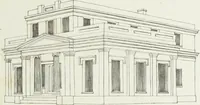 An illustration from The modern architect, or, Every carpenter his own master : embracing plans, elevations, specifications, framing, etc., for private houses, classic dwellings, churches, &c., to which added the new system of stair-building (1855)