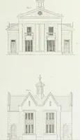 An illustration from The modern architect, or, Every carpenter his own master : embracing plans, elevations, specifications, framing, etc., for private houses, classic dwellings, churches, &c., to which added the new system of stair-building (1855)