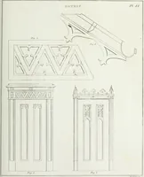 An illustration from The modern architect, or, Every carpenter his own master : embracing plans, elevations, specifications, framing, etc., for private houses, classic dwellings, churches, &c., to which added the new system of stair-building (1855)