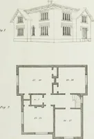 An illustration from The modern architect, or, Every carpenter his own master : embracing plans, elevations, specifications, framing, etc., for private houses, classic dwellings, churches, &c., to which added the new system of stair-building (1855)