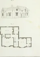 An illustration from The modern architect, or, Every carpenter his own master : embracing plans, elevations, specifications, framing, etc., for private houses, classic dwellings, churches, &c., to which added the new system of stair-building (1855)