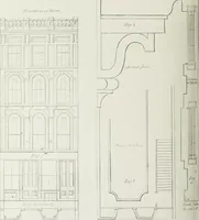 An illustration from The modern architect, or, Every carpenter his own master : embracing plans, elevations, specifications, framing, etc., for private houses, classic dwellings, churches, &c., to which added the new system of stair-building (1855)