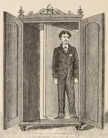 An illustration from Moderne Wunder : natürliche Erklärung der neueren und älteren Geheimnisse der Spiritisten und Antispiritisten, Geistercitierer, Hellseher, Gedankenleser, Heilmedien, Mnemotechniker, Rechenkünstler : sowie der neueren sensationellen Wunder und Darstellungen aus dem Gebiete der Optik, Physik und Mechanik (1897)