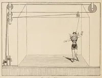 An illustration from Moderne Wunder : natürliche Erklärung der neueren und älteren Geheimnisse der Spiritisten und Antispiritisten, Geistercitierer, Hellseher, Gedankenleser, Heilmedien, Mnemotechniker, Rechenkünstler : sowie der neueren sensationellen Wunder und Darstellungen aus dem Gebiete der Optik, Physik und Mechanik (1897)