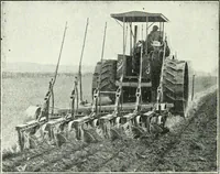 An illustration from The modern gas tractor, its construction, utility, operation and repair: a practical treatise defining every branch of up-to-date gas tractor engineering, driving and maintenance in a non-technical manner. Considers fully all types of power plants and their components, methods of drive and speed changing mechanisms. Describes design and construction as well as practical application of tractors in the field (1919)