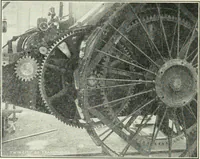 An illustration from The modern gas tractor, its construction, utility, operation and repair: a practical treatise defining every branch of up-to-date gas tractor engineering, driving and maintenance in a non-technical manner. Considers fully all types of power plants and their components, methods of drive and speed changing mechanisms. Describes design and construction as well as practical application of tractors in the field (1919)