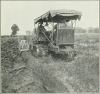 An illustration from The modern gas tractor, its construction, utility, operation and repair: a practical treatise defining every branch of up-to-date gas tractor engineering, driving and maintenance in a non-technical manner. Considers fully all types of power plants and their components, methods of drive and speed changing mechanisms. Describes design and construction as well as practical application of tractors in the field (1919)