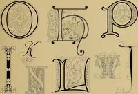 An illustration from Modern lettering, artistic and practical; a thorough and practical text-book for use in schools and colleges and for the self-instruction of architects, artists, decorators and sign writers; the construction of pen and ink designs for commercial uses; advertisements, letter heads, business cards, inscriptions, memorials, resolutions, etc. (1913)