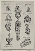 An illustration from Modes & manners ornaments: lace, fans, gloves, walking-sticks, parasols, jewelry and trinkets (1929)
