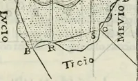 An illustration from Modo del dividere l'allvvioni da qvello di Bartolo, et de gli agrimensori diverso. Mostrato con ragioni mathematiche & con pratica (1579)