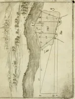 An illustration from Modo del dividere l'allvvioni da qvello di Bartolo, et de gli agrimensori diverso. Mostrato con ragioni mathematiche & con pratica (1579)