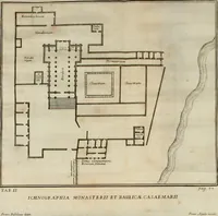 An illustration from Monasterii Sanctae Mariae et Sanctorum Johannis et Pauli de Casaemario brevis historia (1707)