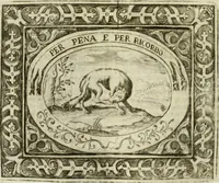 An illustration from Mondo simbolico : o sia vniversita d'imprese scelte, spiegate, ed' illvstrate con sentenze, ed eruditioni sacre, e profane (1653)