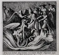 Picture 4 of 7 from Monocromata In Constantiniana Vaticani Aula ab artifice summo Iulio Pippio Romano in fimbrijs parietinarum iconum, Clementis VII iussu, elaborata, vetustate pene consumpta, Petrus Sanctes Bartolus a se delineata in aes aquà incidit simulq. a temporis iniurijs vindicavit (1655), leaf 33