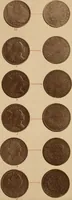 An illustration from Monograph of United States cents and half cents issued between the years 1793 and 1857: to which is added a table of the principal coins, tokens, jetons, medalets, patterns of coinage and Washington pieces, generally classified under the head of colonial coins. A contribution to the numismatic history of the United States (1878)