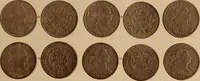 An illustration from Monograph of United States cents and half cents issued between the years 1793 and 1857: to which is added a table of the principal coins, tokens, jetons, medalets, patterns of coinage and Washington pieces, generally classified under the head of colonial coins. A contribution to the numismatic history of the United States (1878)