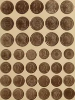 An illustration from Monograph of United States cents and half cents issued between the years 1793 and 1857: to which is added a table of the principal coins, tokens, jetons, medalets, patterns of coinage and Washington pieces, generally classified under the head of colonial coins. A contribution to the numismatic history of the United States (1878)