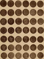 An illustration from Monograph of United States cents and half cents issued between the years 1793 and 1857: to which is added a table of the principal coins, tokens, jetons, medalets, patterns of coinage and Washington pieces, generally classified under the head of colonial coins. A contribution to the numismatic history of the United States (1878)