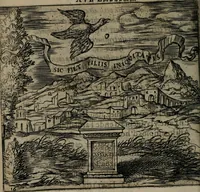 An illustration from Monumenta emblematorum Christianorum virtutum : tum politicarum, tum oeconomicarum chorum centuria una adumbrantia. ... (1619)