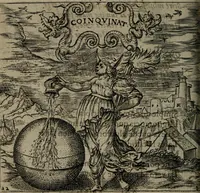 An illustration from Monumenta emblematorum Christianorum virtutum : tum politicarum, tum oeconomicarum chorum centuria una adumbrantia. ... (1619)