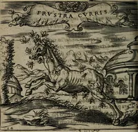 An illustration from Monumenta emblematorum Christianorum virtutum : tum politicarum, tum oeconomicarum chorum centuria una adumbrantia. ... (1619)