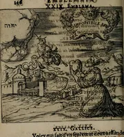An illustration from Monumenta emblematorum Christianorum virtutum : tum politicarum, tum oeconomicarum chorum centuria una adumbrantia. ... (1619)