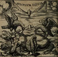 An illustration from Monumenta emblematorum Christianorum virtutum : tum politicarum, tum oeconomicarum chorum centuria una adumbrantia. ... (1619)