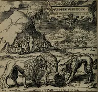 An illustration from Monumenta emblematorum Christianorum virtutum : tum politicarum, tum oeconomicarum chorum centuria una adumbrantia. ... (1619)