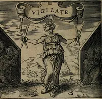 An illustration from Monumenta emblematorum Christianorum virtutum : tum politicarum, tum oeconomicarum chorum centuria una adumbrantia. ... (1619)