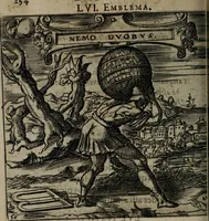 An illustration from Monumenta emblematorum Christianorum virtutum : tum politicarum, tum oeconomicarum chorum centuria una adumbrantia. ... (1619)