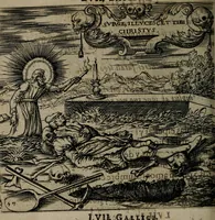An illustration from Monumenta emblematorum Christianorum virtutum : tum politicarum, tum oeconomicarum chorum centuria una adumbrantia. ... (1619)