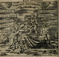 An illustration from Monumenta emblematorum Christianorum virtutum : tum politicarum, tum oeconomicarum chorum centuria una adumbrantia. ... (1619)