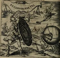 An illustration from Monumenta emblematorum Christianorum virtutum : tum politicarum, tum oeconomicarum chorum centuria una adumbrantia. ... (1619)
