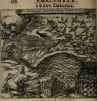An illustration from Monumenta emblematorum Christianorum virtutum : tum politicarum, tum oeconomicarum chorum centuria una adumbrantia. ... (1619)