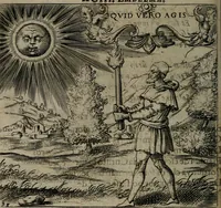 An illustration from Monumenta emblematorum Christianorum virtutum : tum politicarum, tum oeconomicarum chorum centuria una adumbrantia. ... (1619)