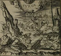 An illustration from Monumenta emblematorum Christianorum virtutum : tum politicarum, tum oeconomicarum chorum centuria una adumbrantia. ... (1619)
