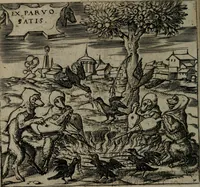An illustration from Monumenta emblematorum Christianorum virtutum : tum politicarum, tum oeconomicarum chorum centuria una adumbrantia. ... (1619)