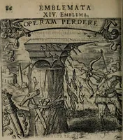 An illustration from Monumenta emblematorum Christianorum virtutum : tum politicarum, tum oeconomicarum chorum centuria una adumbrantia. ... (1619)