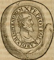Picture 52 of 61 from Monumenta Paderbornensia : ex historia Romana, Francica, Saxonica eruta, et novis inscriptionibus, figuris, tabulis geographicis & notis illustrata. Accedunt Caroli M. Capitulatio de partibus Saxoniae, ex antiquissimo MS. Palatino Bibliothecae Vaticanae, & Panegyricus Paderbornensis (1672), leaf 397