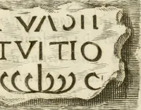 An illustration from Monumenta Patauina, Sertorii Vrsati studio collecta, digesta, explicata, suisque iconibus expressa (1652)