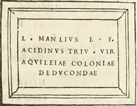 An illustration from Monumenta Patauina, Sertorii Vrsati studio collecta, digesta, explicata, suisque iconibus expressa (1652)