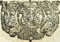 An illustration from Monumentum extremi honoris, perennis virtutis piis manibus serenissimi ac potentissimi principis Ferdinandi Mariae, utriusque Bavariae at superioris Palatinatus ducis ... : in Regio Electorali Templo RR. PP. Clericorum Regularium erectum ac nuncupatum (1679)