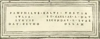 An illustration from Monumentum sive columbarium libertorum et servorum Liviae Augustae et Caesarum : Romae detectum in Via Appia, anno M.D.CC.XXVI. (1727)