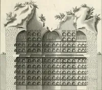 An illustration from Monumentum sive columbarium libertorum et servorum Liviae Augustae et Caesarum : Romae detectum in Via Appia, anno M.D.CC.XXVI. (1727)