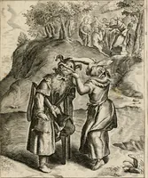 Picture 59 of 108 from Moralia Horatiana, das ist, Die Horatzische sitten-lehre : aus der ernst-sittigen geselschaft der alten weise-meister gezogen, und mit 113 [i.e. 103] in kupfer gestochenen sinn-bildern, und eben so viel erklärungen und andern anmärkungen vorgestellet (1656), leaf 124