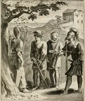 Picture 68 of 108 from Moralia Horatiana, das ist, Die Horatzische sitten-lehre : aus der ernst-sittigen geselschaft der alten weise-meister gezogen, und mit 113 [i.e. 103] in kupfer gestochenen sinn-bildern, und eben so viel erklärungen und andern anmärkungen vorgestellet (1656), leaf 144